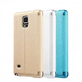 Чехол USAMS Touch Series Leather Cover for Samsung Galaxy Note 4 w/ APP Smart Dormancy - Iron Grey - ITMag
