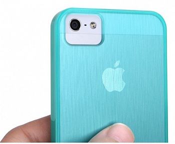 Пластиковая накладка ROCK Texture Series series для Apple Iphone 5/5S (+пленка) (Бирюзовый / Blue) - ITMag