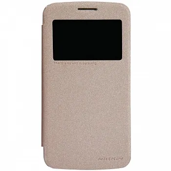 Кожаный чехол (книжка) Nillkin Sparkle Series для Samsung G7102 Galaxy Grand 2 (Золотой) - ITMag