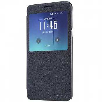 Кожаный чехол (книжка) Nillkin Sparkle Series для Samsung Galaxy Note 5 (Черный) - ITMag