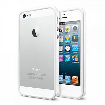 Бампер SGP Neo Hybrid EX Slim Snow Series для Apple iPhone 5/5S (+ пленка) (Белый/Infinity White) - ITMag