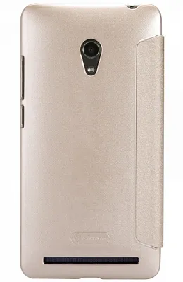 Кожаный чехол (книжка) Nillkin Sparkle Series для Asus Zenfone 6 (Золотой) - ITMag