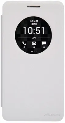 Кожаный чехол (книжка) Nillkin Sparkle Series для Asus Zenfone 6 (Белый) - ITMag