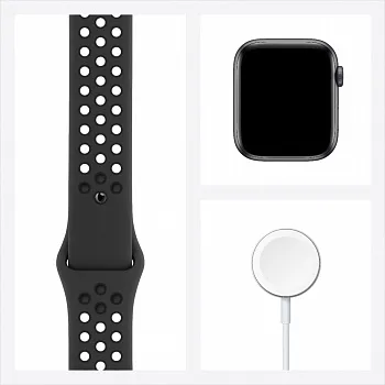 Apple Watch Nike SE GPS 44mm Space Gray Aluminum Case w. Anthracite/Black Nike Sport B. (MYYK2) - ITMag