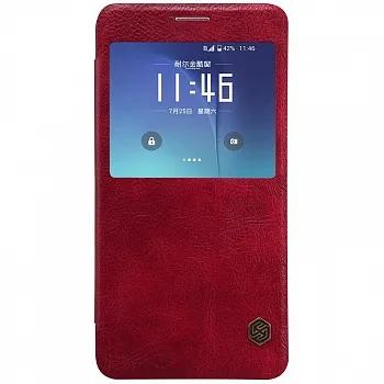 Кожаный чехол (книжка) Nillkin Qin Series для Samsung Galaxy Note 5 (Красный) - ITMag