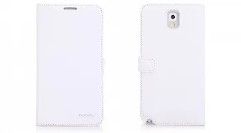 Кожаный чехол Nuoku Grace (книжка) для Samsung N9000 Galaxy Note 3 (+ пленка) (Белый) - ITMag