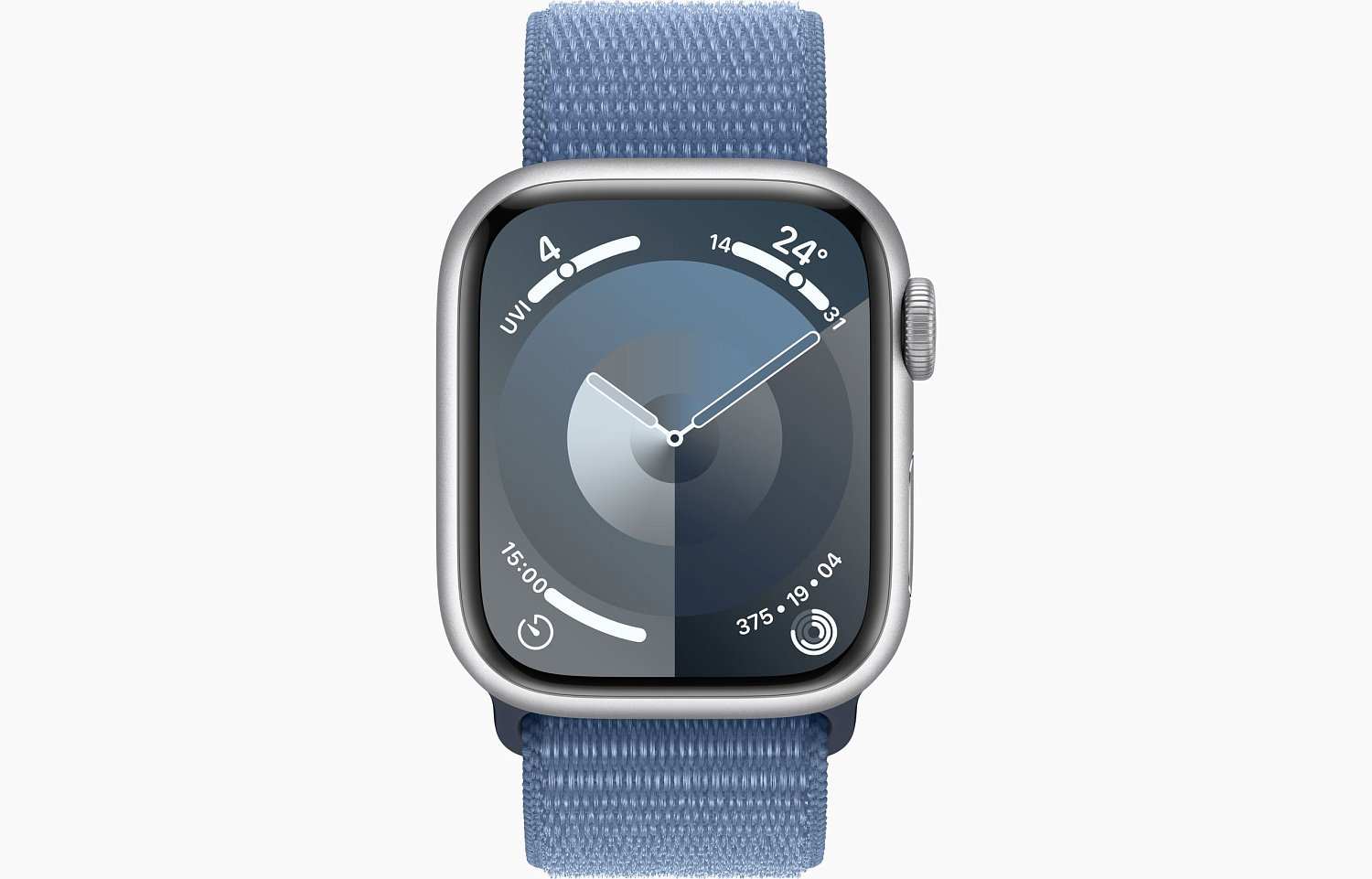 Apple Watch Series 9 GPS 41mm Silver Aluminum Case with Winter Blue Sport Loop (MR923) - ITMag