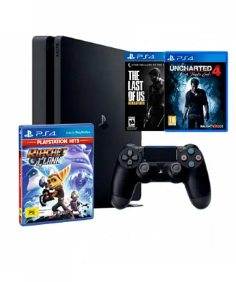 Sony PlayStation 4 Slim (PS4 Slim) 1TB + Ratchet & Clank + The Last of Us + Uncharted 4 - ITMag