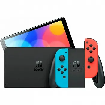 Nintendo Switch OLED with Neon Blue and Neon Red Joy-Con - ITMag