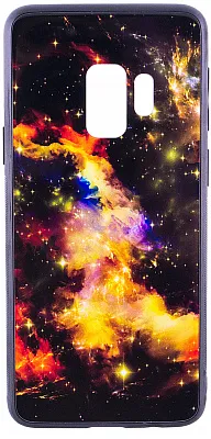 Чехол EGGO TPU+Glass Космос для Samsung Galaxy S9 (Оранжевый) - ITMag
