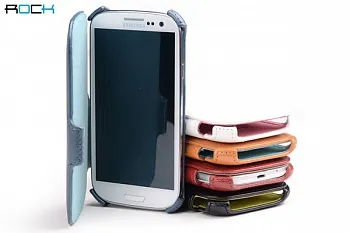 Кожаный чехол (книжка) ROCK Dance Series для Samsung i9300 Galaxy S3 (синий) - ITMag