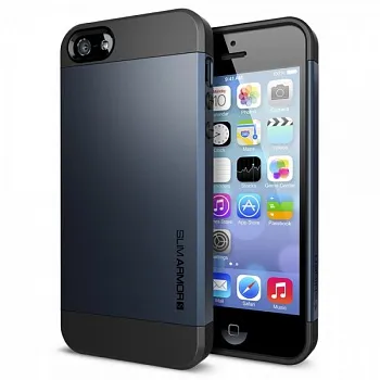 Пластиковая накладка SGP Slim Armor S Series для Apple iPhone 5/5S (Серый / Metal slate) - ITMag