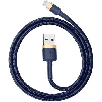 Кабель Baseus cafule Cable USB For iP 2.4A 1m Gold+Blue (CALKLF-BV3) - ITMag