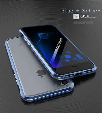 Алюминиевый бампер Luphie Blade Sword для Apple iPhone 7 (4.7") (Синий / Серебряный) - ITMag