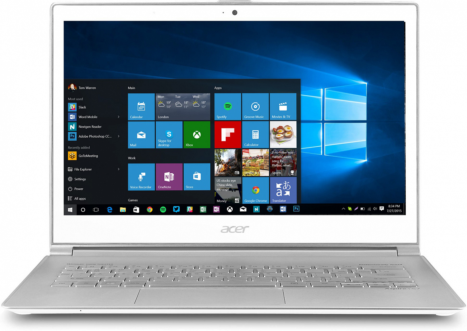 Купить Ноутбук Acer Aspire S7-392-74514G12tws (NX.MBKEP.017) - ITMag