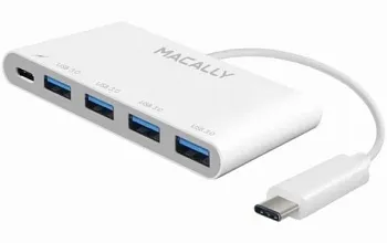Macally USB трех портовый USB 3.1 / 3.0 c зарядным USB-C портом (UC3HUB4C) - ITMag