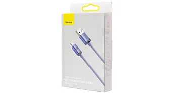Кабель Lightning Baseus Crystal Shine Series Fast Charging Data Cable USB to Lightning 1.2m Purple (CAJY000005) - ITMag