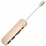 WIWU Adapter T2 Plus USB-C to USB-C+microSD+SD+2xUSB3.0 HUB Gold - ITMag
