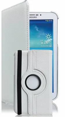 Чехол EGGO для Samsung Galaxy Tab 3 7.0 T2100/T2110 (кожа, белый, поворотный) - ITMag