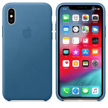 Apple iPhone XS Max Leather Case - Cape Cod Blue (MTEW2) - ITMag