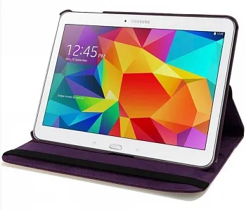 Кожаный чехол-книжка TTX (360 градусов) для Samsung Galaxy Tab 4 10.1 (Сиреневый) - ITMag