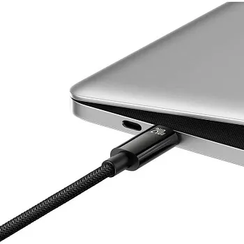 Кабель USB Type-C Baseus Tungsten Gold Fast Charging Data USB-C to USB-C 240W 1m Black (CAWJ040001) - ITMag