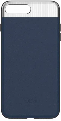 Алюминевый чехол Dotfes Aluminium Alloy Nappa Leather для iPhone 8/7 G03 Синий (DF-G03-BC-I8/I7-BLUE) - ITMag