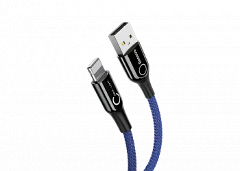 Кабель Baseus C-shaped Light Intelligent Power-off USB For Lightning 2.4A 1M Blue (CALCD-03) - ITMag