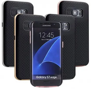 Чехол iPaky TPU+PC для Samsung G935F Galaxy S7 Edge (Черный / Серебряный) - ITMag