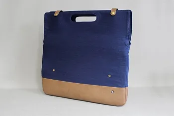 PKG Primary Collection Grab Bag Sleeve Brown/Navy Denim for MacBook Air/Pro 13" (PKG GB113-BRND) - ITMag