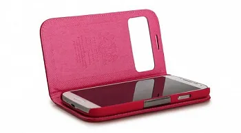 Кожаный чехол Nuoku Luxe series (книжка) для Samsung i9500 Galaxy S4 (+ пленка) (Розовый) - ITMag
