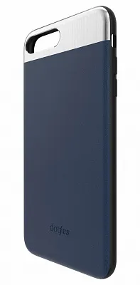 Алюминевый чехол Dotfes Aluminium Alloy Nappa Leather для iPhone 8/7 G03 Синий (DF-G03-BC-I8/I7-BLUE) - ITMag