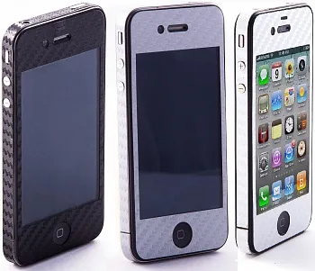Наклейка защитная EGGO iPhone 4/4S Carbon Fiber White FullBody - ITMag