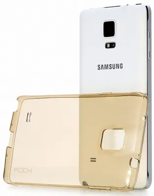 TPU чехол ROCK Slim Jacket для Samsung N910H Galaxy Note 4 (Золотой / Transparent Gold) - ITMag