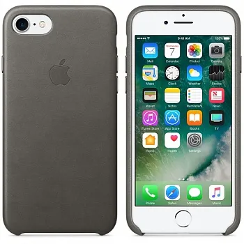 Apple iPhone 7 Leather Case - Storm Gray MMY12 - ITMag
