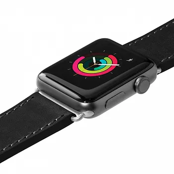 Кожаный ремешок для Apple Watch 42/44 mm LAUT SAFARI Black (LAUT_AWL_SA_BK) - ITMag