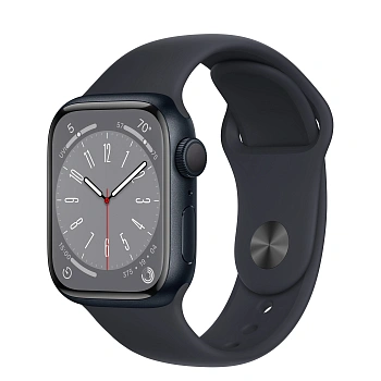 Apple Watch Series 8 GPS 41mm Midnight Aluminum Case w. Midnight Sport Band - Size S/M (MNU73/MNPC3) - ITMag