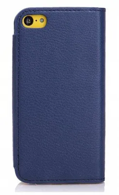 Кожаный чехол Nuoku Grace (книжка) для Apple iPhone 5/5S/5C (+ пленка) (Синий) - ITMag