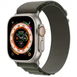 Apple Watch Ultra GPS + Cellular 49mm Titanium Case with Green Alpine Loop - Small (MNHC3/MNHJ3)
