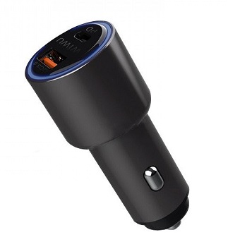 Wiwu Car Charger, Aluminium, Quick Charge Type-C PD (18W) + USB 3.0 (18W) Black (PC100) - ITMag