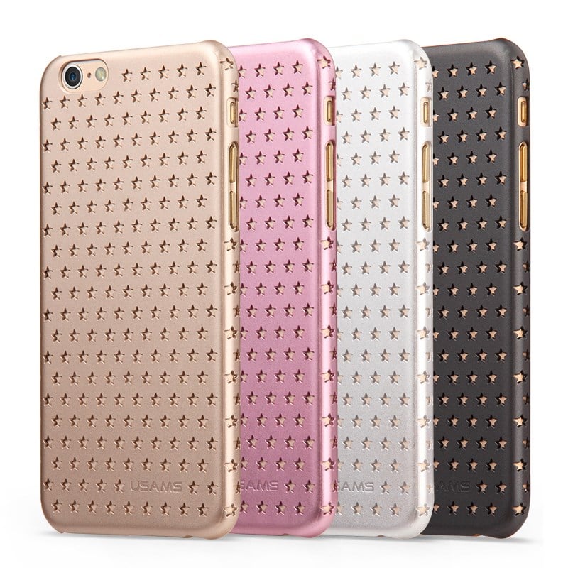 Чехол USAMS Starry Series for iPhone 6/6S Hollow Stars Plastic Hard Case - Gold - ITMag