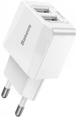 ЗУ Baseus USB Wall Charger 2xUSB 2.1A Mini Dual-U White (CCALL-MN02)