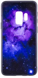 Чехол EGGO TPU+Glass Космос для Samsung Galaxy S9 (Фиолетовый)