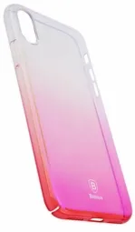 Пластиковая накладка Baseus Glaze Ultrathin для Apple iPhone X (5.8") (Розовый / Transparent pink) (WIAPIPHX-GC04)