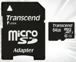 карта памяти Transcend 64 GB microSDXC UHS-I Premium + SD Adapter TS64GUSDU1