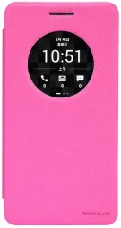Кожаный чехол (книжка) Nillkin Sparkle Series для Asus Zenfone 6 (Розовый)