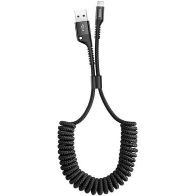 Кабель Lightning Baseus USB Cable to Lightning Fish Eye Spring 1m Black (CALSR-01) - ITMag