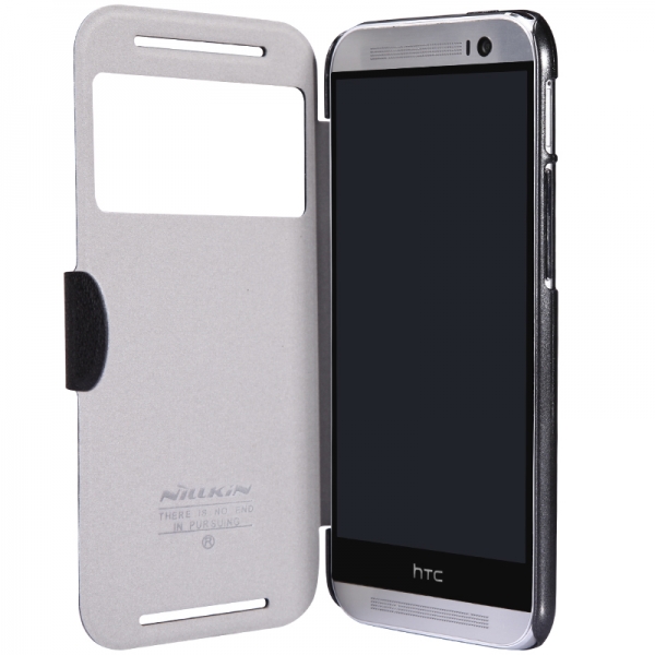 Кожаный чехол (книжка) Nillkin Fresh Series для HTC New One 2 / M8 (Черный) - ITMag