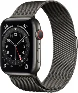 Apple Watch Series 6 GPS + Cellular 44mm Graphite Stainless Steel Case w. Graphite Milanese L. (M07R3)