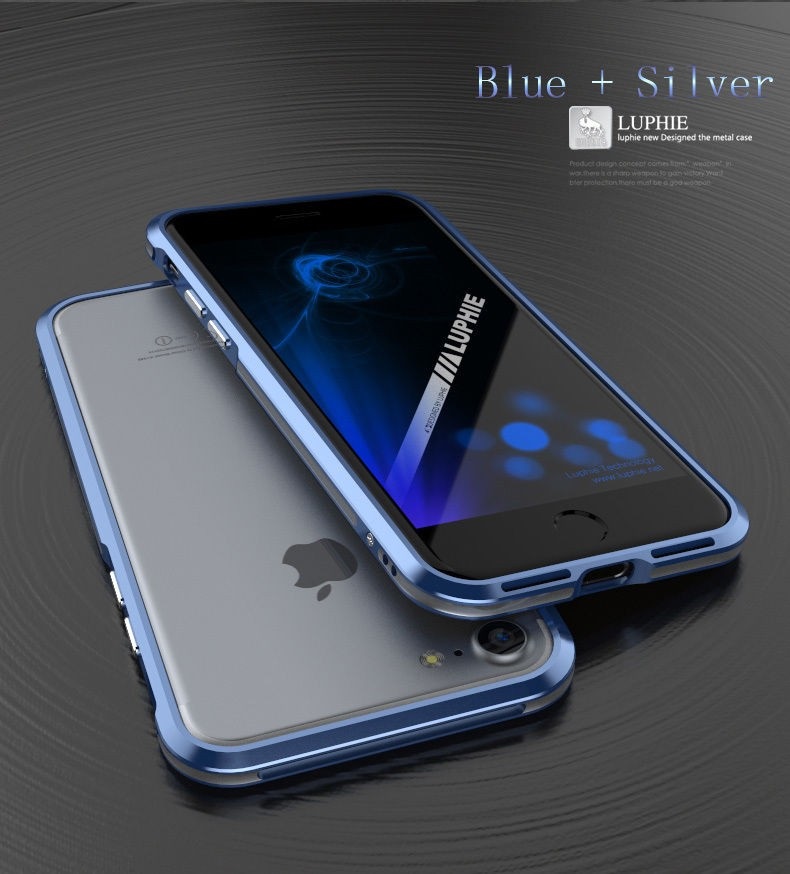 Алюминиевый бампер Luphie Blade Sword для Apple iPhone 7 (4.7") (Синий / Серебряный) - ITMag